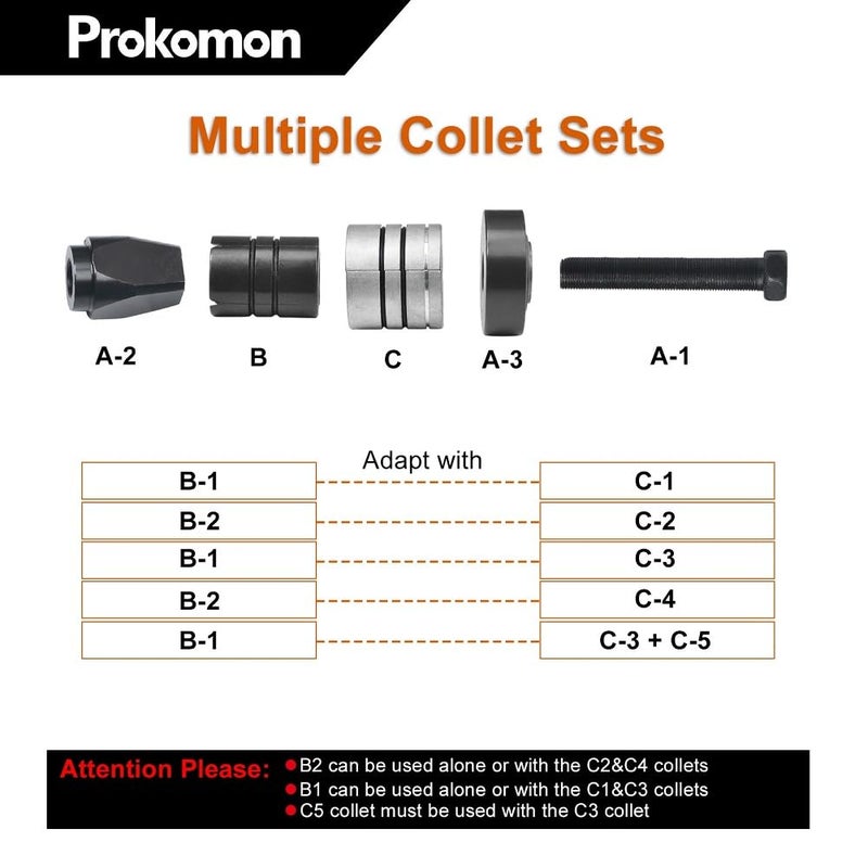 Prokomon Exhaust Pipe Expander Tool; Exhaust Pipe Stretcher Kit; Tail Pipe Spreader 1-5/8 to 4-1/4 Inches - Image 4